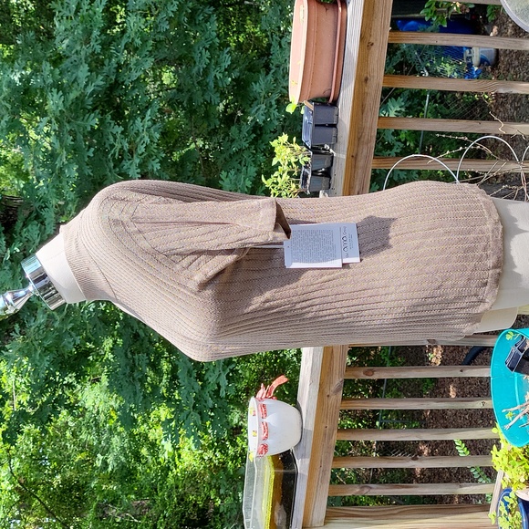 Ladies vintage silk knit short sleeve top with jacket, taupe, Anna Gray, M, NWT - Picture 10 of 14